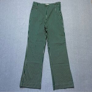H&M Cropped Green White Stripe Trouser Pant Size 2